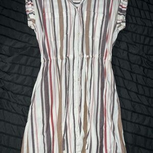 Striped Button-Down Dress